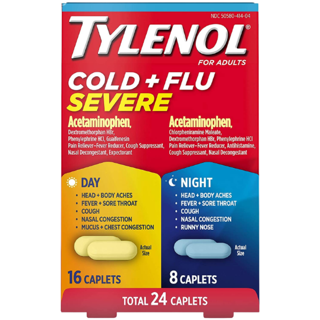 Tylenol Erkältung + Grippe, Stark, Tag/Nacht, Caplets, Für Erwachsene