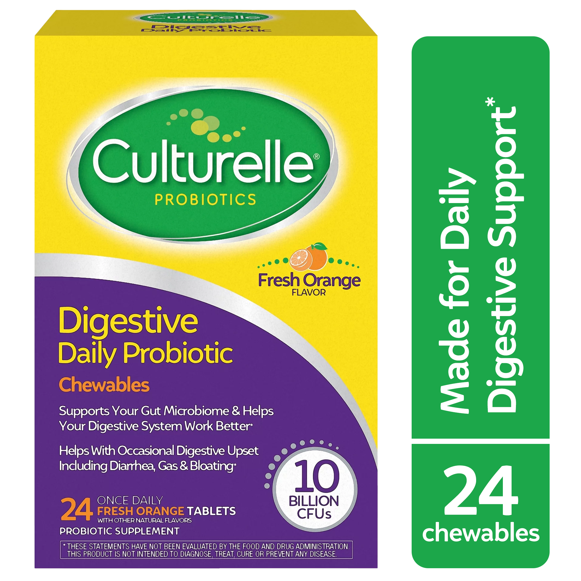 Culturelle Digestive Health Probiotic Chewable Tablets, Orange 24 ct
