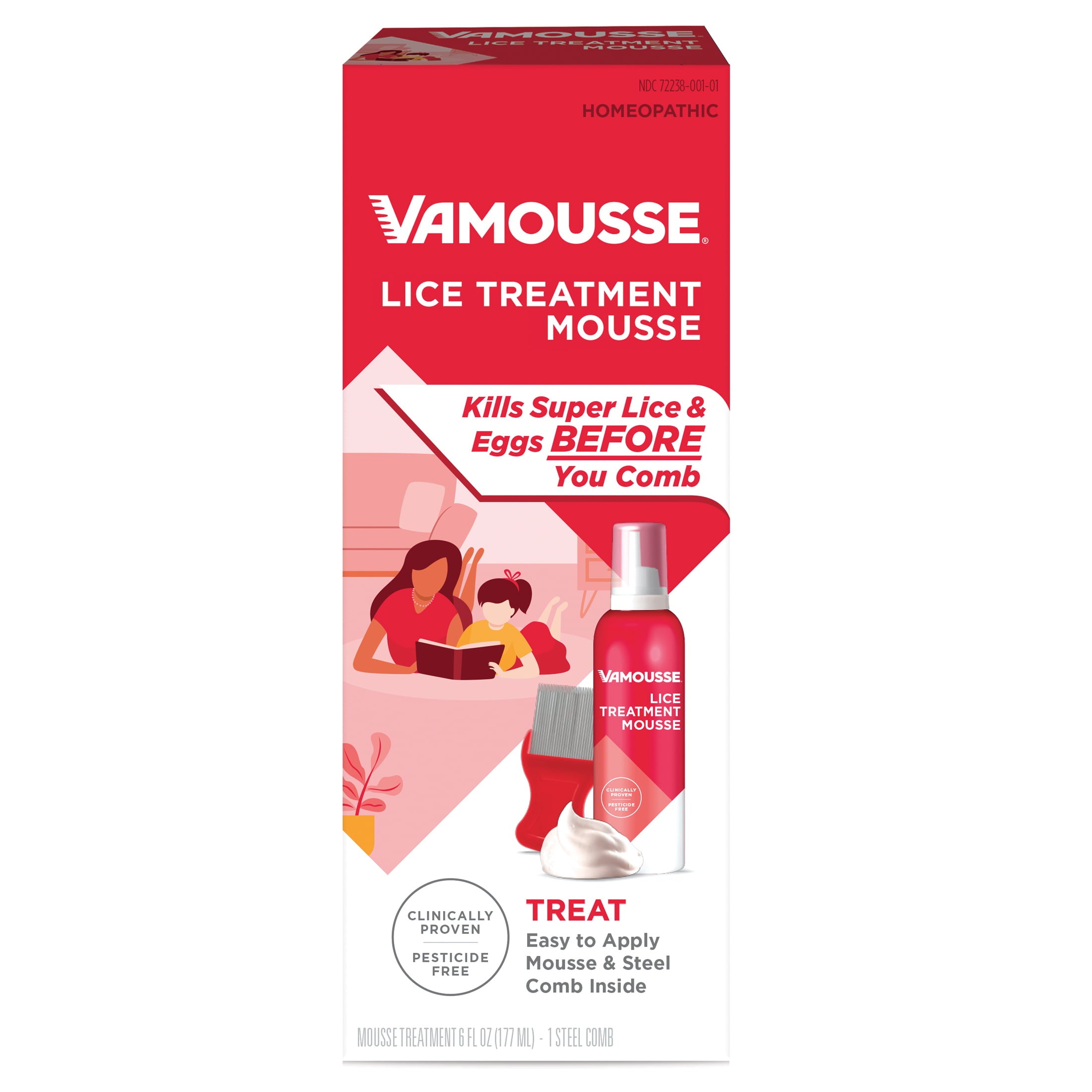 Vamousse Kopfläusebehandlung, einfache Mousse-Anwendung – 177 ml