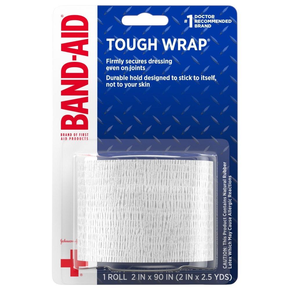 Fashë Vetëngjitëse Band-Aid Brand Tough Wrap për Plagë, 2 In X 2.5 Yd