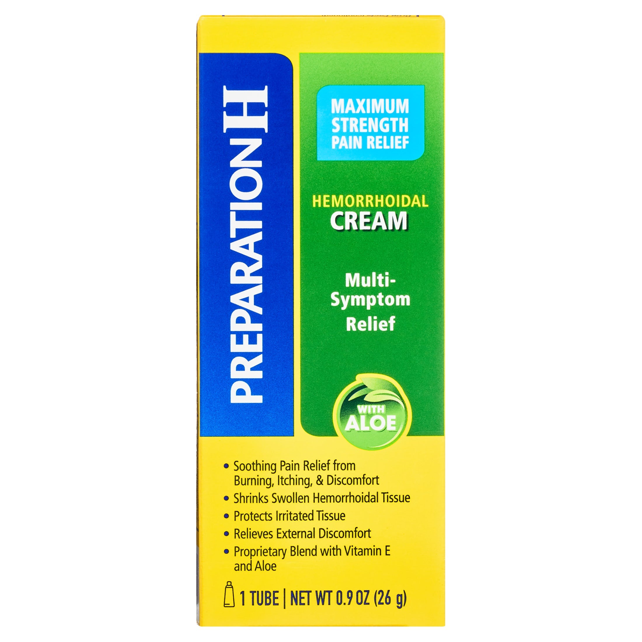 Preparation H® Maximum Strength Pain Relief Cream with Aloe - 0.9 oz Tube