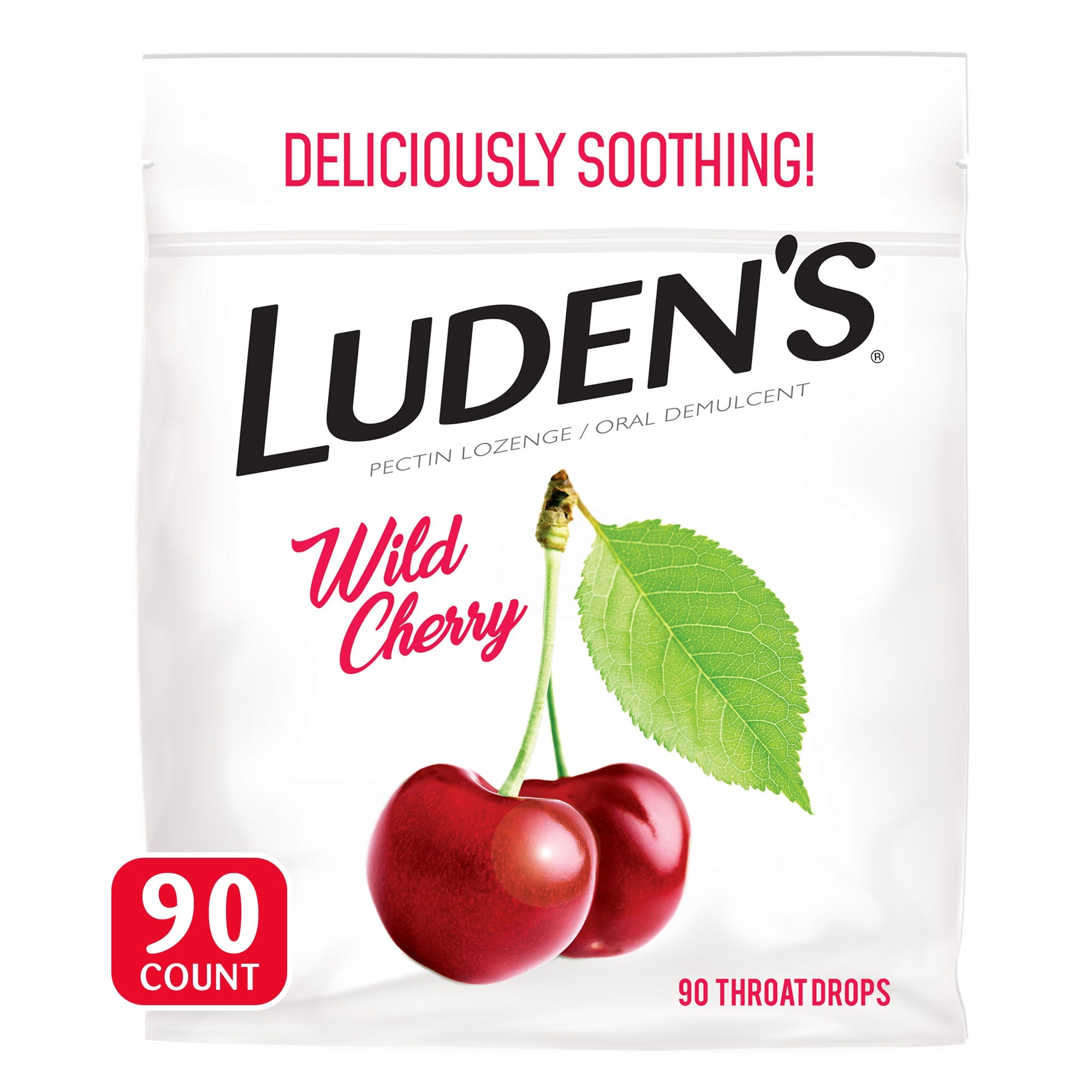 Luden's Throat Drops Pika me Pektinë me Qershi të Egër / Zbutës Oral