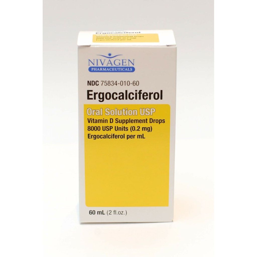Pika shtesë Nivagen Ergokalciferol Vitamina D -2 Oz