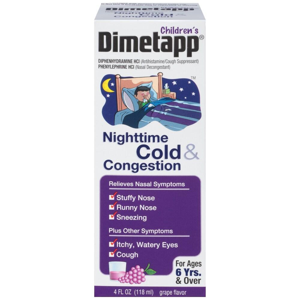 Dimetapp Kinder Nacht Grape Geschmack Erkältung & Verstopfung 118 ml