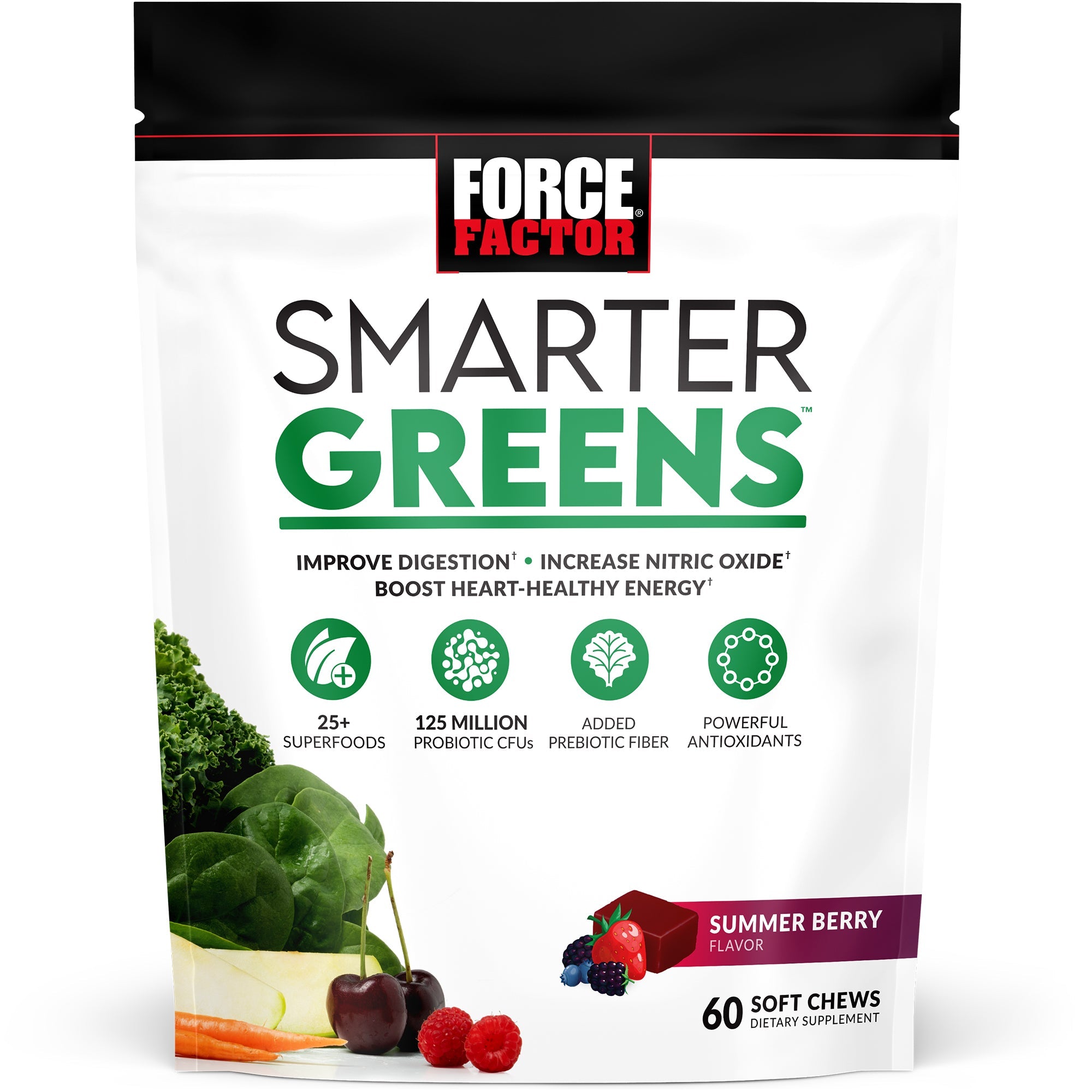 Force Factor® Smarter Greens™ – Sommerbeere – Soft Chews