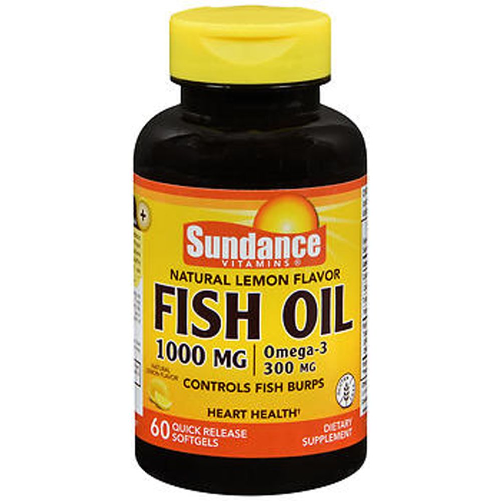 Sundance Vitamins® Fischöl – 1000 mg – Natürliches Zitronenaroma