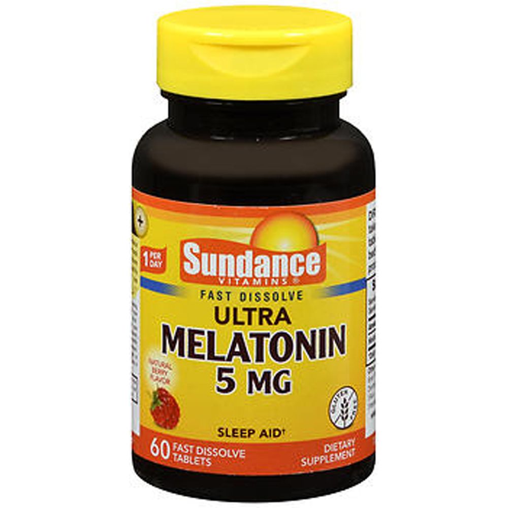 Sundance Vitamins® Melatonin – 5 mg Natürlicher Beerengeschmack (60 Tabletten)
