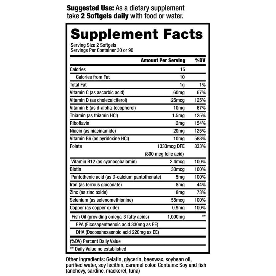Nephroceuticals ProRenal+D mit Omega-3 Fischöl Nieren-Multivitamin 90-Tage-Versorgung