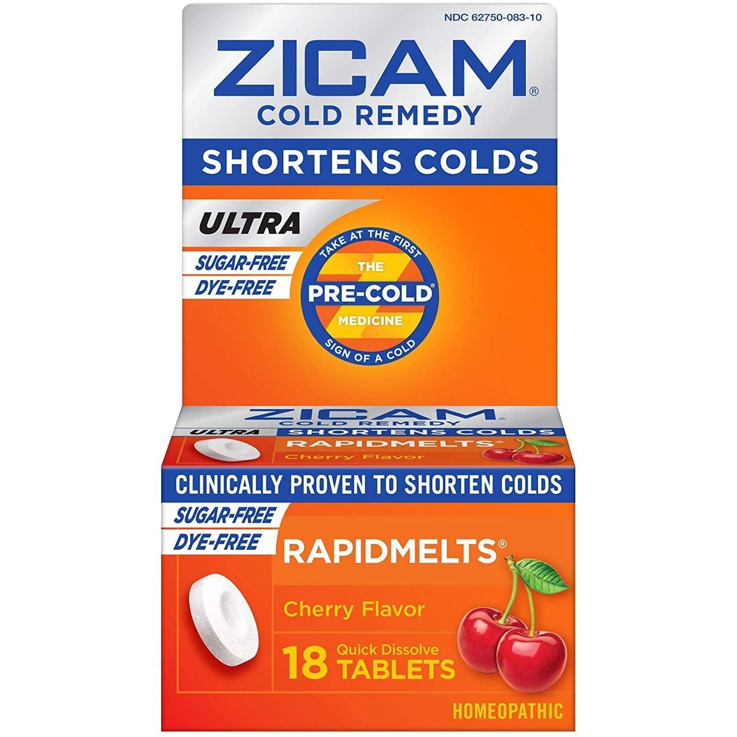 Zicam Cold Remedy Ultra RapidMelts - Zuckerfreie Kirsche, 18 schnell lösliche Tabletten