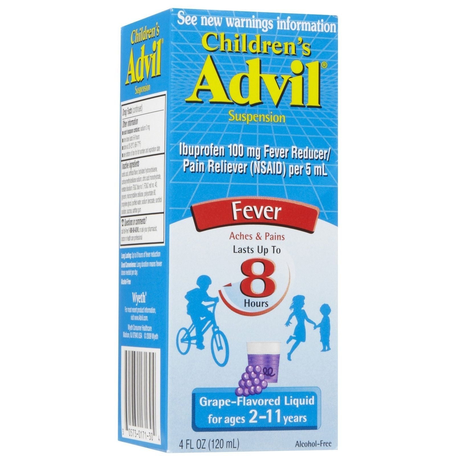 Advil Kinder Schmerzmittel/Fiebersenker flüssig, Traube, 118 ml