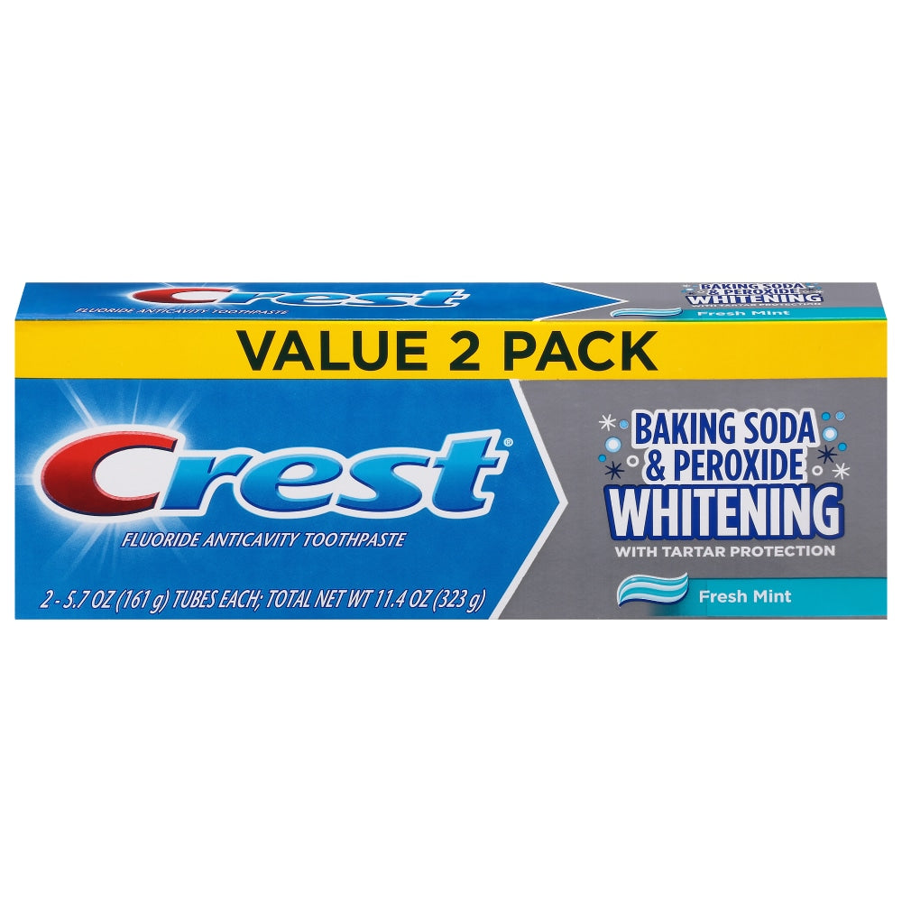 Crest Backpulver & Peroxid aufhellende Fluorid-Antikaries Zahnpasta frische Minze Doppelpack