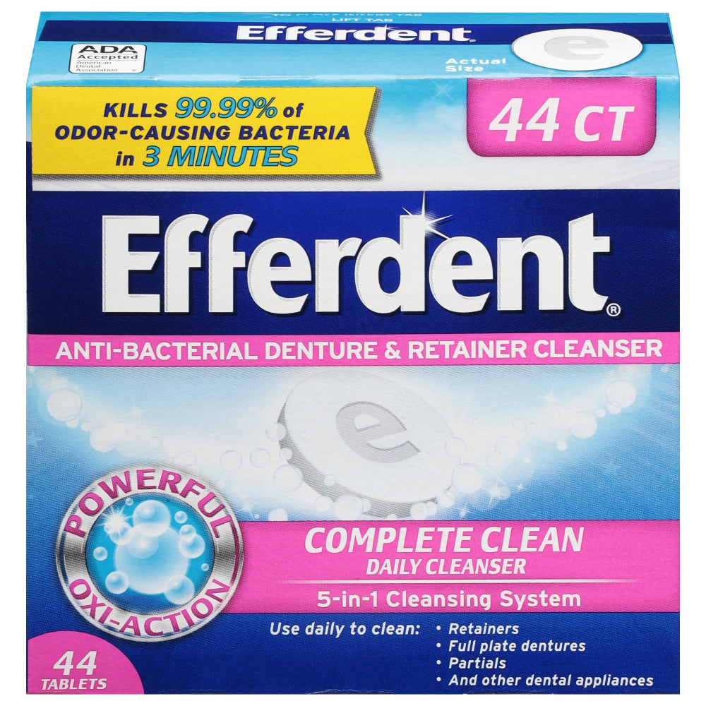 Efferdent Tabletten zur Reinigung von Zahnspangen und Zahnprothesen, Komplettreinigung