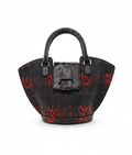 Abanico Large in Red Tartan/Black Leather