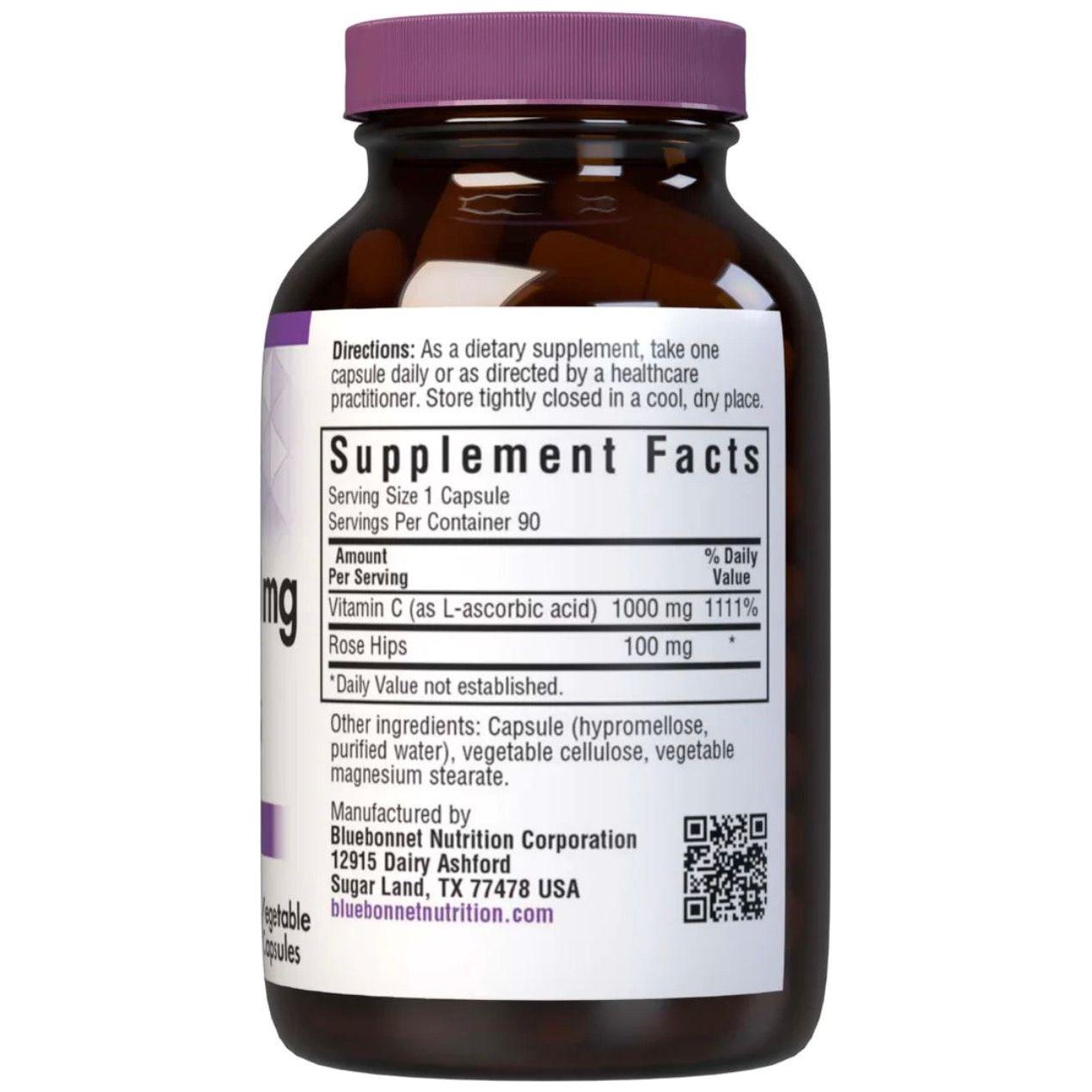 BlueBonnet Vitamin Plus Hagebutten C 1000 mg, 90 pflanzliche Kapseln