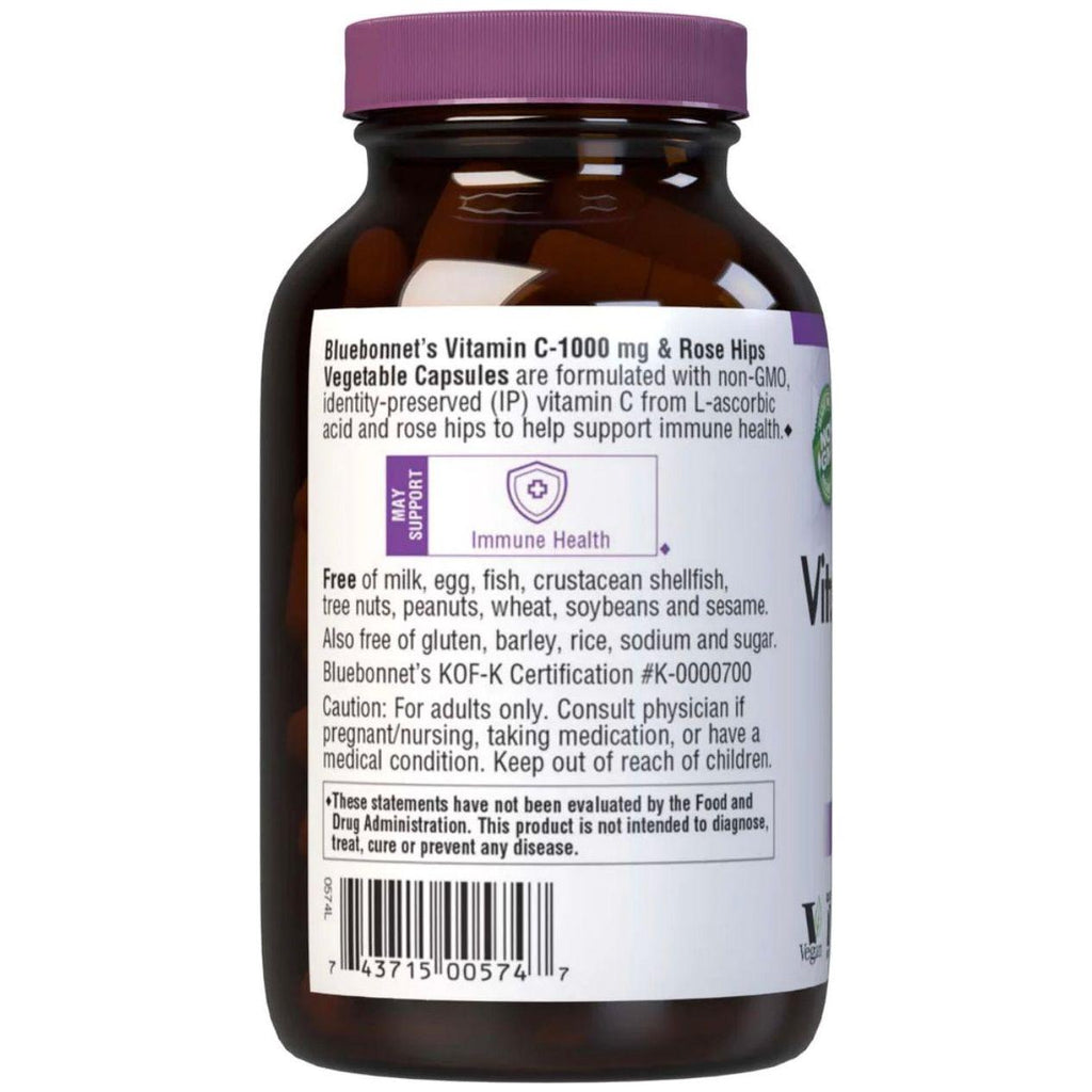 BlueBonnet Vitamin Plus Hagebutten C 1000 mg, 90 pflanzliche Kapseln