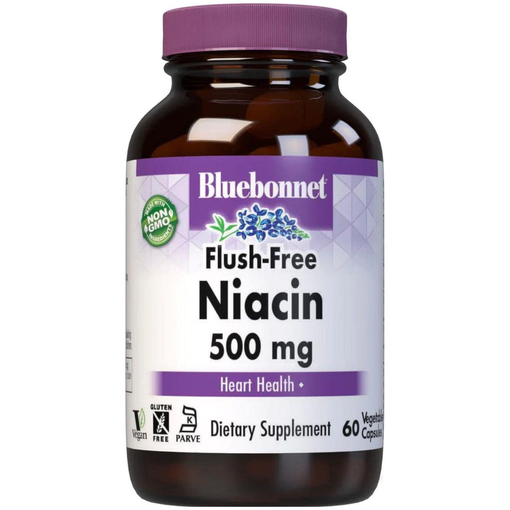 Bluebonnet Flush-Free Niacin 500 mg 60 pflanzliche Kapseln
