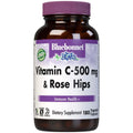Bluebonnets Vitamina C-500 mg Plus Roza e Egër 180 Kapsula Bimore
