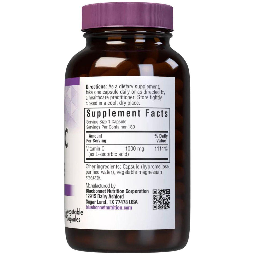 Bluebonnets Vitamin C-1000 mg, 180 Kapseln