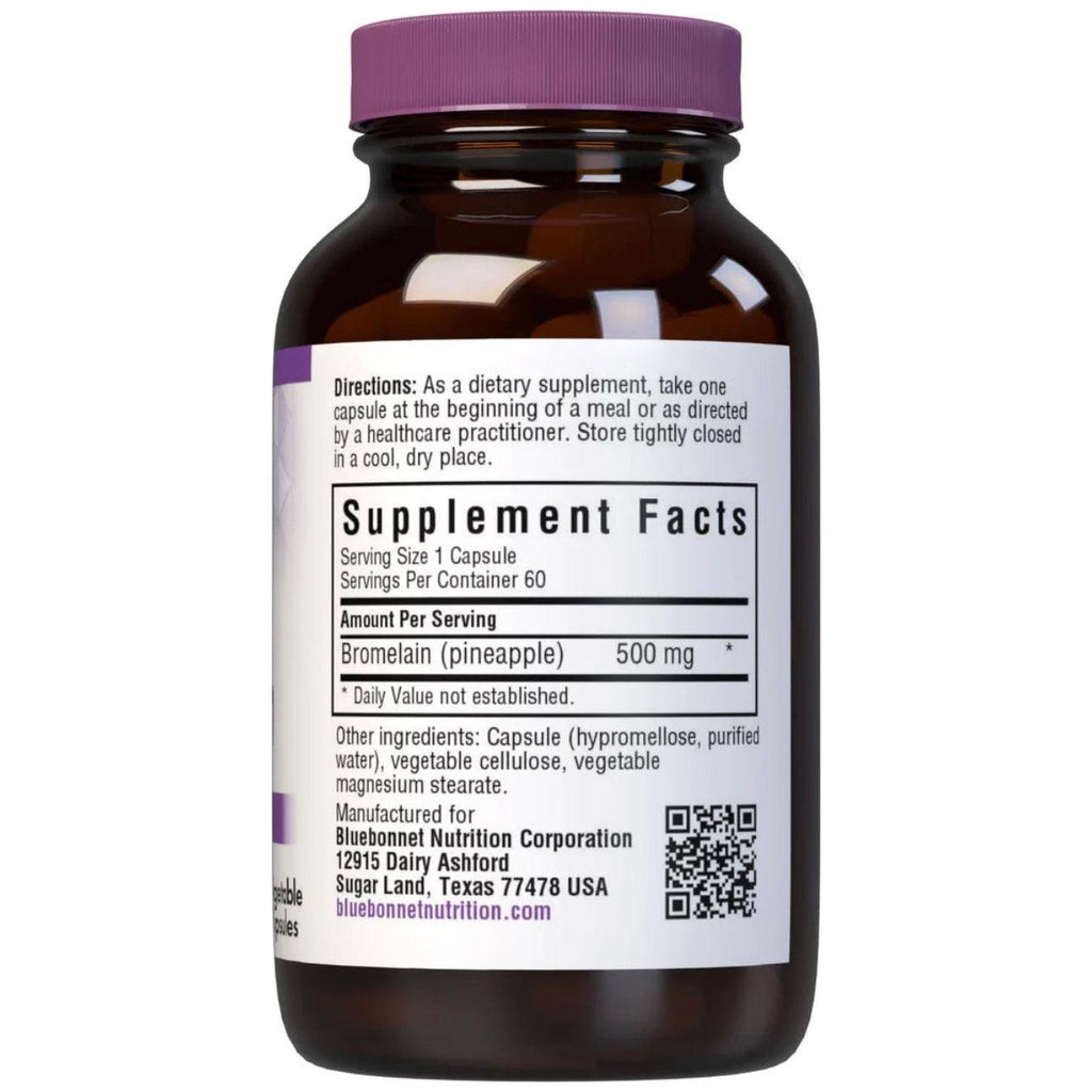 Bluebonnets Super Bromelain 500 mg, 60 pflanzliche Kapseln