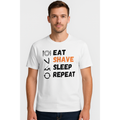 Pasteur Essen Rasieren Schlafen Wiederholen – Weißes Grafik-T-Shirt