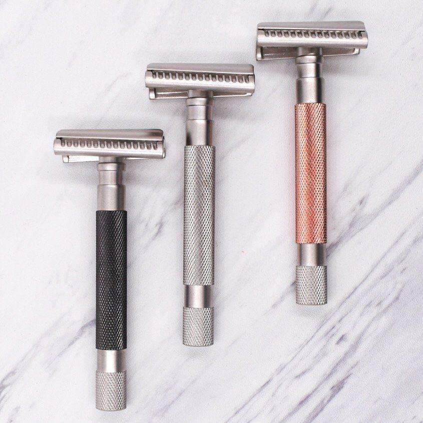 Parker 55SL-RG Rose Gold Semi Slant dreiteiliger Rasierhobel