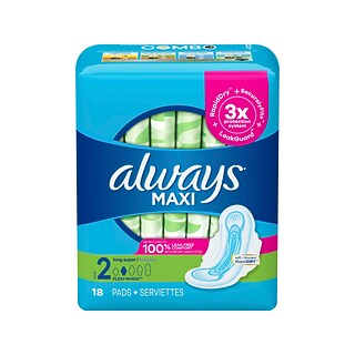 Always Maxi Lange Super Binden mit Flügeln 8 Packungen à 18 Stück