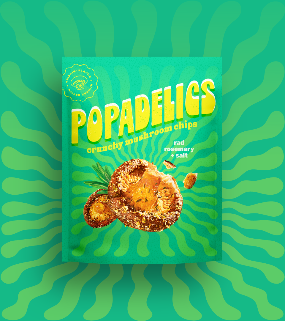 Popadelics Crunchy Mushroom Chips — Rad Rosemary + Salt | 6-Pack