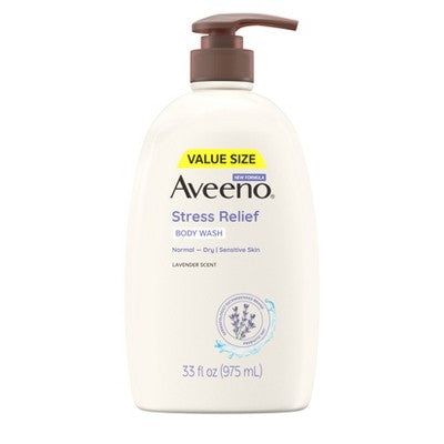 Aveeno Stress Relief Body Wash with Lavender & Chamomile 33oz - New