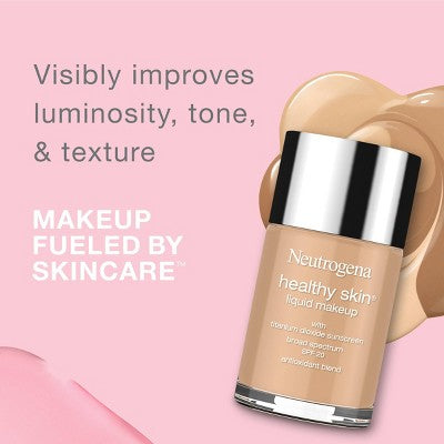 Neutrogena Healthy Skin Liquid Makeup Foundation; Broad Spectrum SPF 20 100 Natural Tan - Imperfect Container