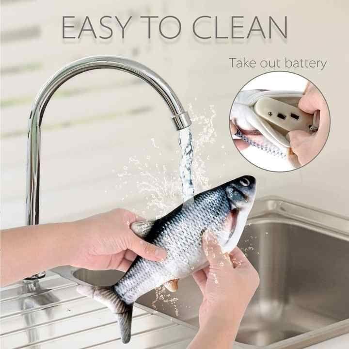 Vida Smart - Premium Interactive Wagging Fish Cat Toy - USB Rechargeable Plush with Realistic Movement for Endless Fun & Entertainment!