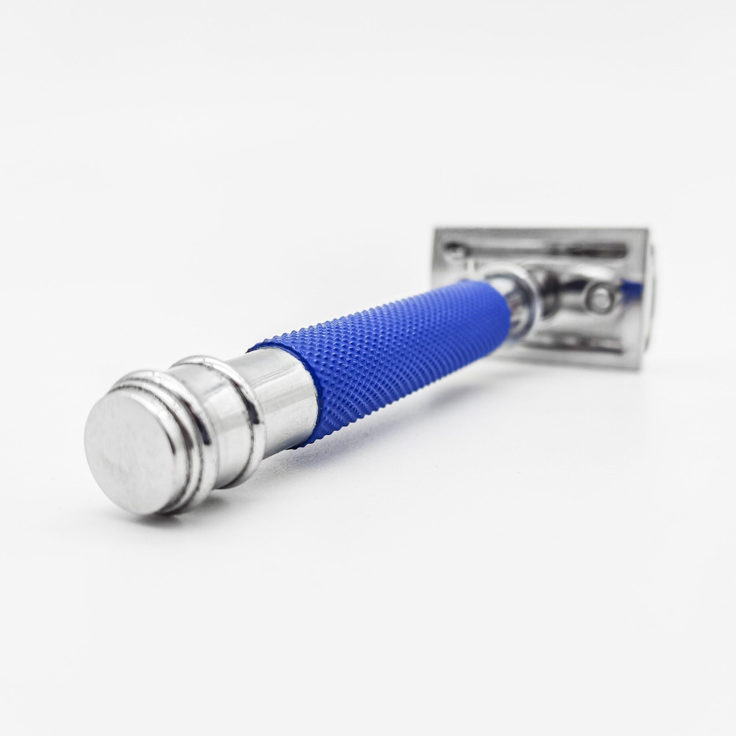 Furce rroje Dural Heavy Stroud Head Double Edge Safety Razor Duty Blu/Argjend + Këllëf