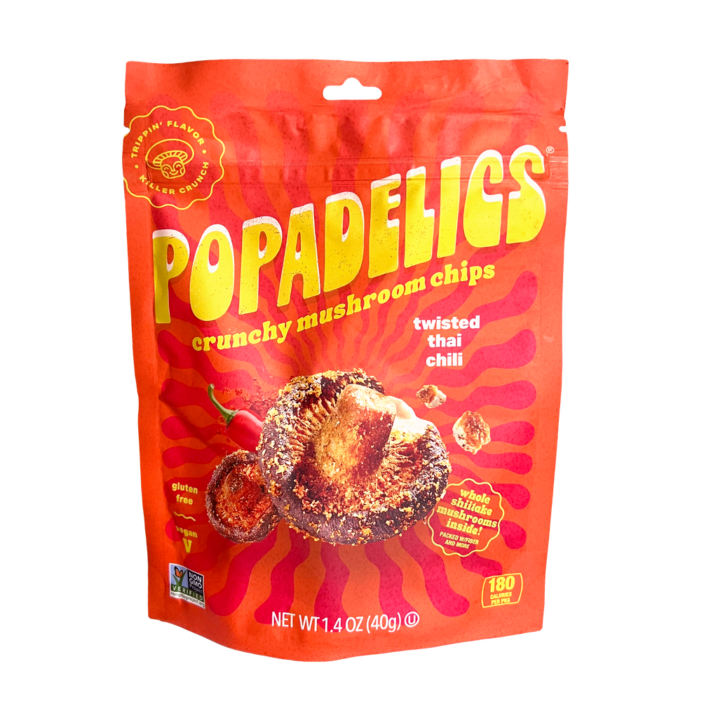 Popadelics Crunchy Mushroom Chips — Twisted Thai Chili | 6-Pack