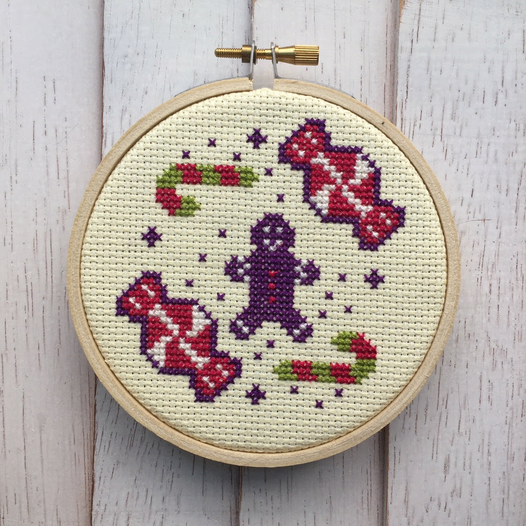Sugar and Spice Holiday Christmas Counted Cross Stitch DIY Kit Beginner