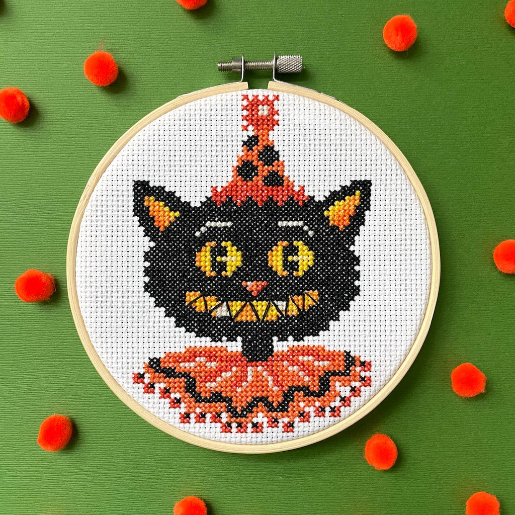 Black Cat by Mary Engelbreit Counted Cross Stitch DIY KIT