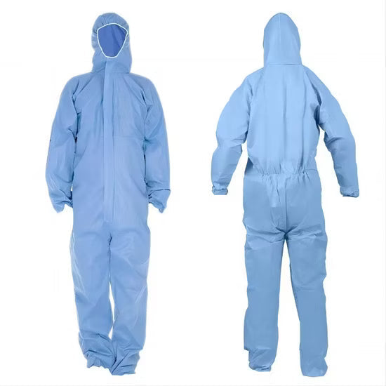 Veshje mbrojtëse njëpërdorimshme SMS me kapuç dhe mbathje, zinxhir para, 3XL (kuti me 40 copë)