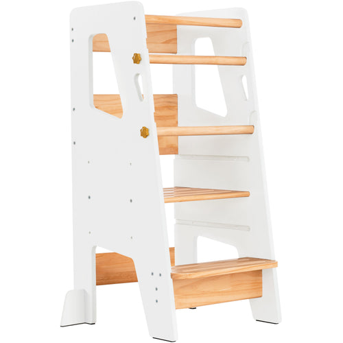 Adjustable Toddler Kitchen Tower with Safety Bars