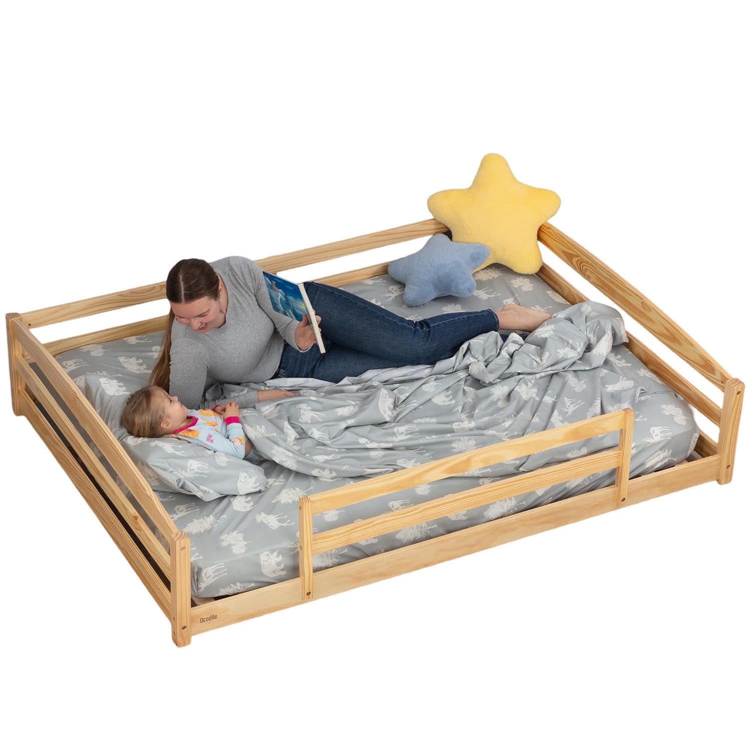 Full-Size Montessori Floor Bed with Strong Slatted Frame