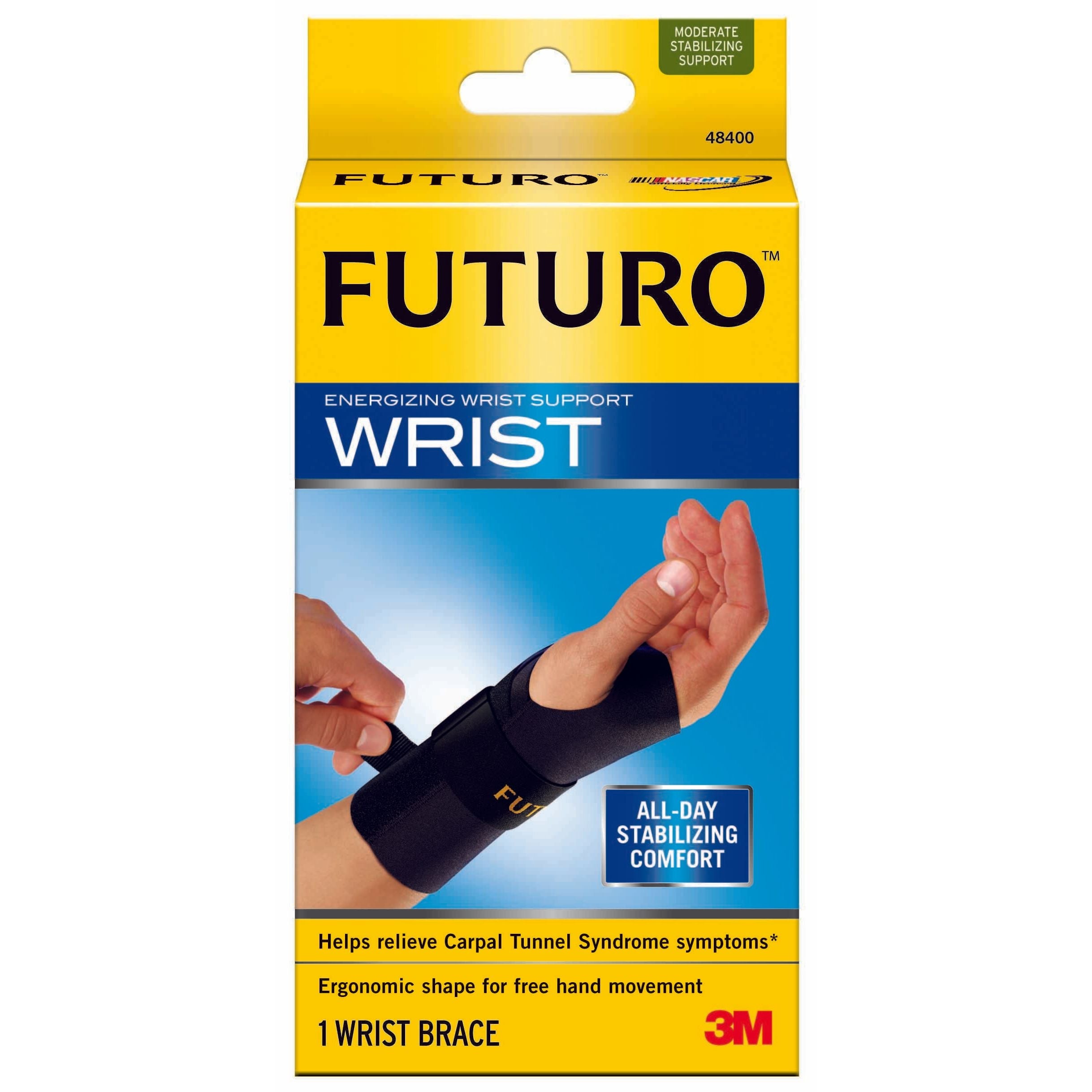 FUTURO Energiegebende Handgelenkstütze, linke Hand, L/XL, mittlere Stützfunktion