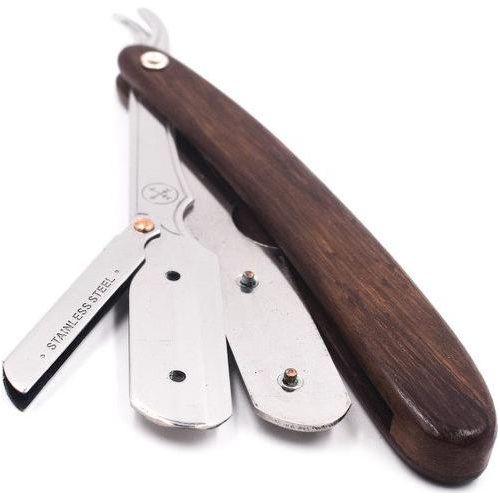 Parker SRDW Rasiermesser mit dunkelbraunem Palisanderholzgriff aus rostfreiem Edelstahl