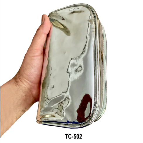 Kingsley Silverfarbene Reise-Kosmetiktasche TC-502