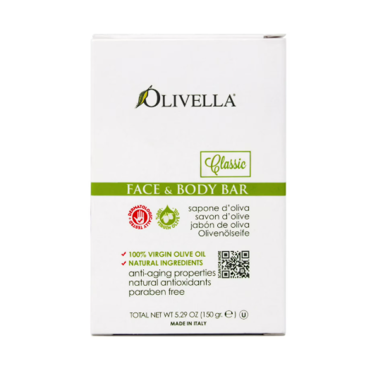 Olivella Gesichts- und Körperseife mit nativem Olivenöl, Verbena, 150 g