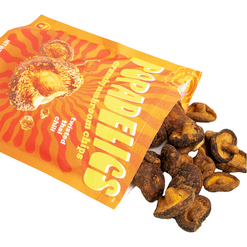 Popadelics Crunchy Mushroom Chips — Twisted Thai Chili | 6-Pack