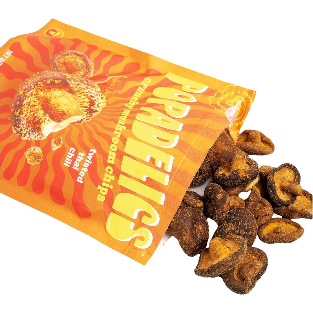 Popadelics Crunchy Mushroom Chips — Twisted Thai Chili | 6-Pack