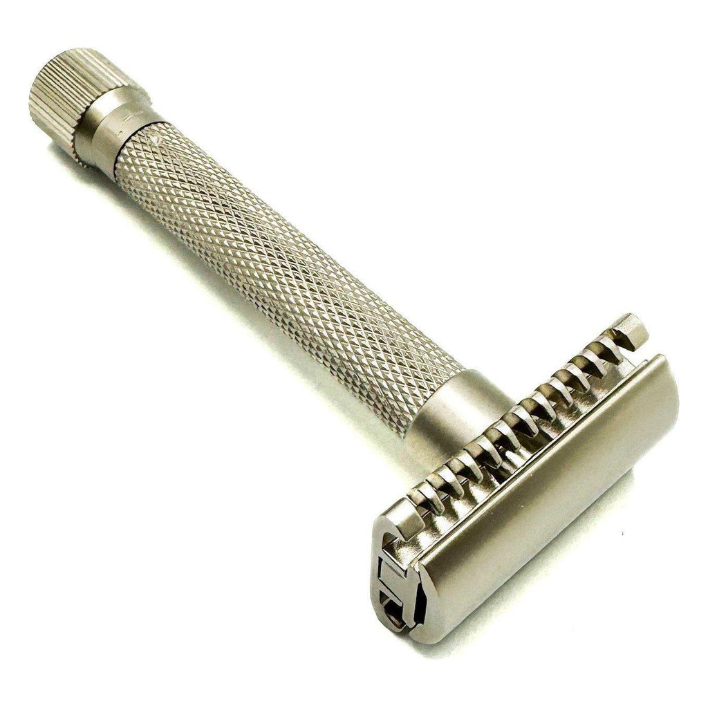 Parker Variant Verstellbarer offener Kamm Sicherheitsrasierer - Satiniertes Chrom [VAR SC OC]