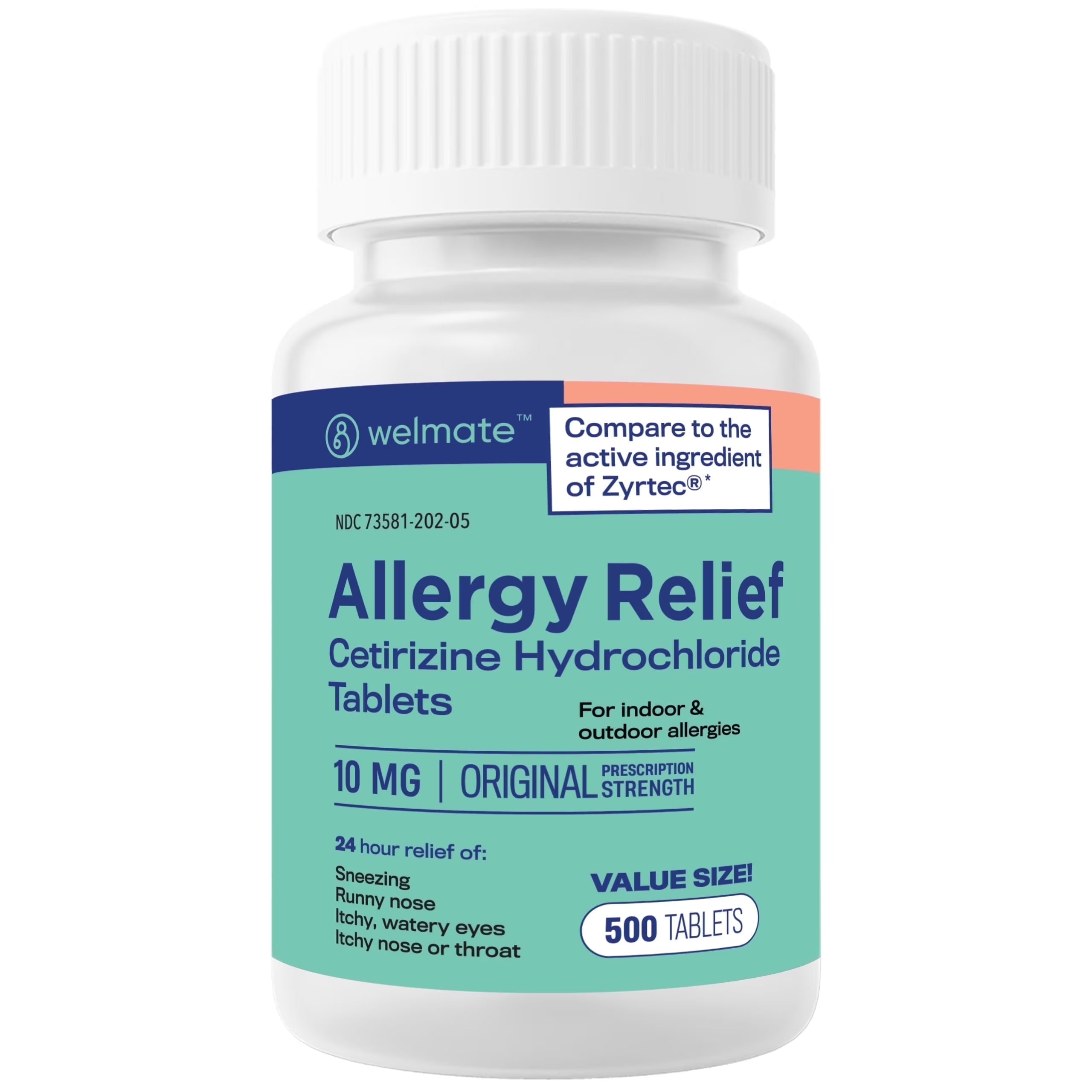 Allergie-Linderung 10mg – Großpackung (500 Stück) – 24-Stunden-Allergietabletten mit maximaler Stärke