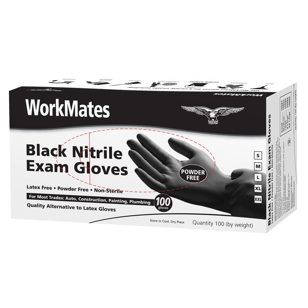 Workmates Schwarze Nitrilhandschuhe (100 Stk.) Größe S
