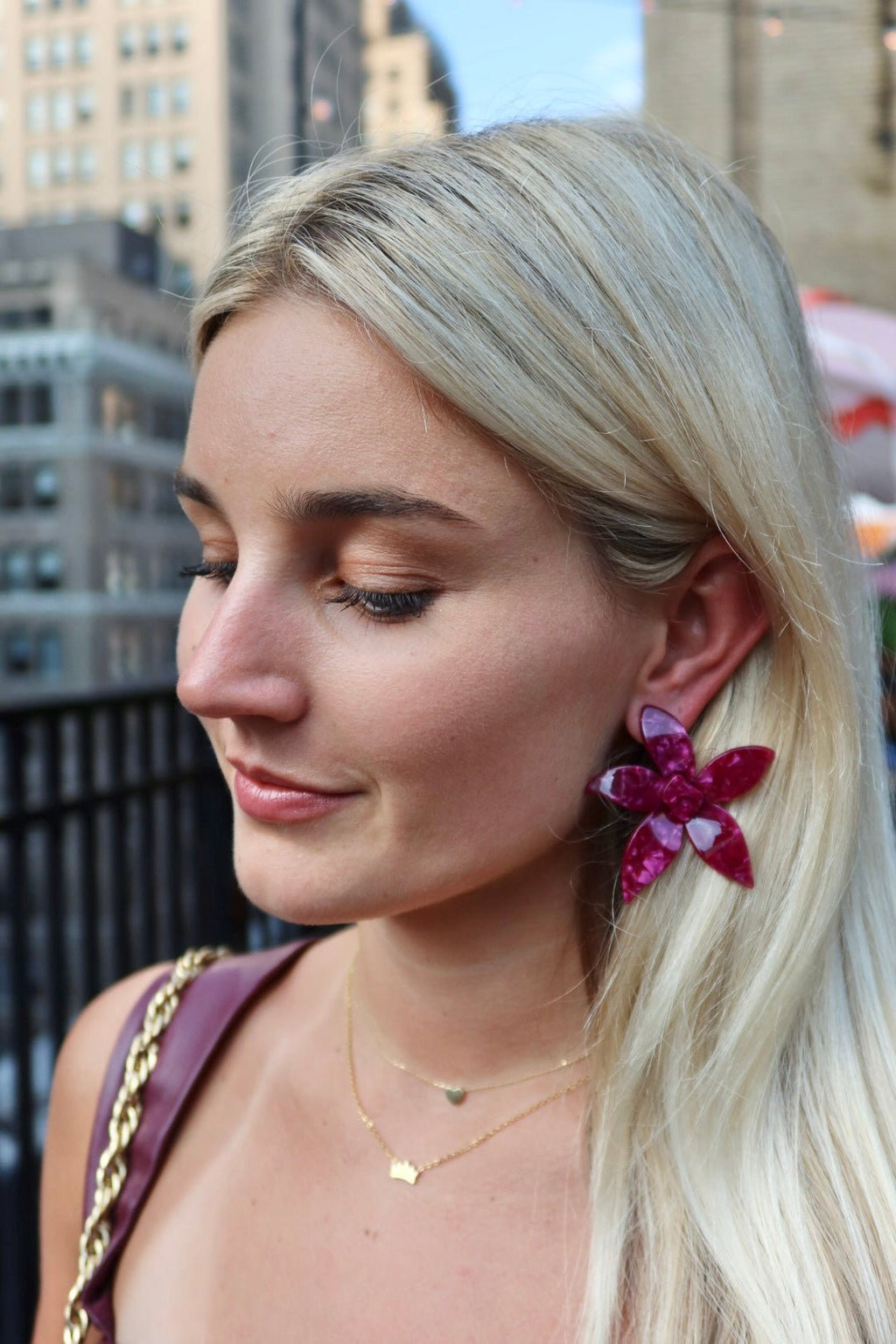 Annie Statement Earring - Pinot Noir