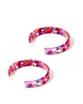 Ashley Medium Hoop Earrings - Pink Multi