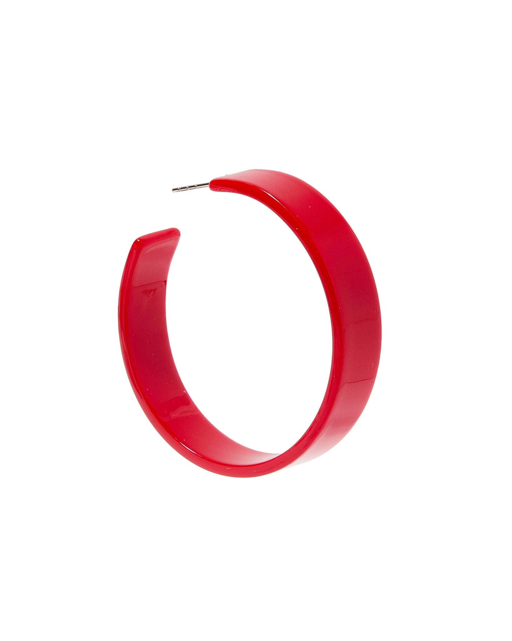Ashley Medium Hoop Earrings - True Red