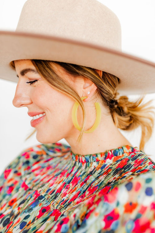 Ashley Mega Hoop Earrings - Citrine